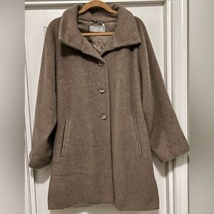 MaxMara Wool Alpaca Mohair 3 Button Front Coat